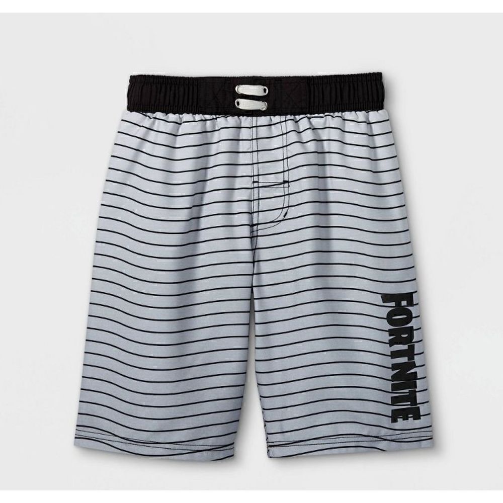 Fortnite Ombre Swim Trunks - Black/Gray, Boys XXL, NEW